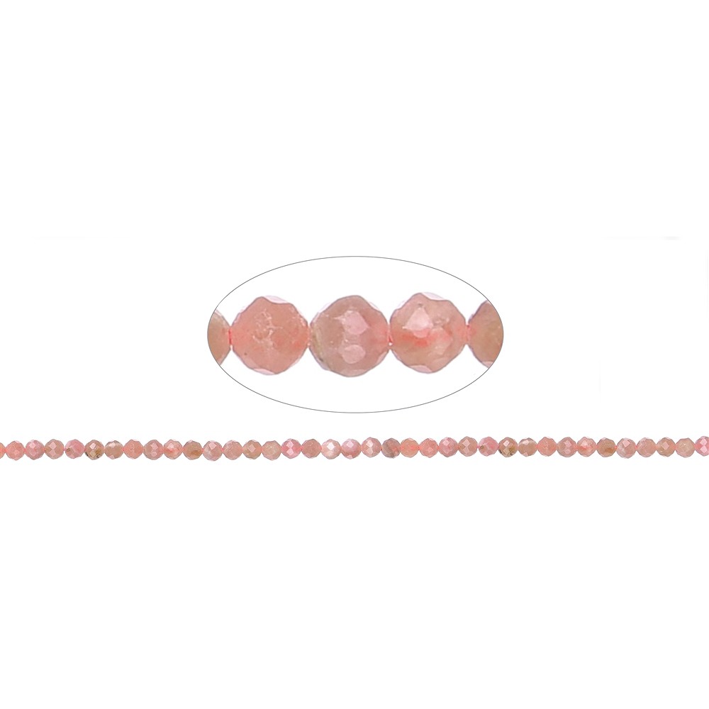 Strang Kugeln, Rhodochrosit, 03mm, facettiert | Edelsteine, Heilsteine & Schmuck