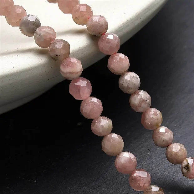 Strang Kugeln, Rhodochrosit, 04mm, facettiert | Edelsteine, Heilsteine & Schmuck