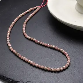 String Beads, Rhodochrosite, 04mm, faceted | wholesaler gems & healing stones