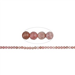 141300104922 Rang de colliers boules, rhodochrosite, 04mm, à facettes | Marco Schreier