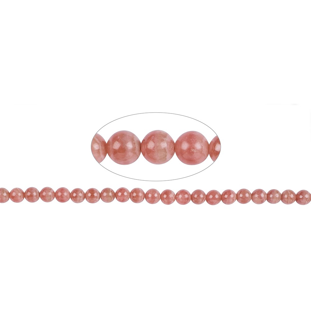 String Beads, Rhodochrosite extra, 06-07mm (39cm) | Marco Schreier