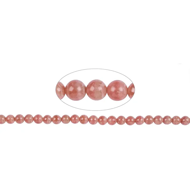 String Beads, Rhodochrosite extra, 06-07mm (39cm) | Marco Schreier