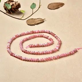 Strang Button, Rhodochrosit, facettiert, 02-03 x 04mm | Marco Schreier