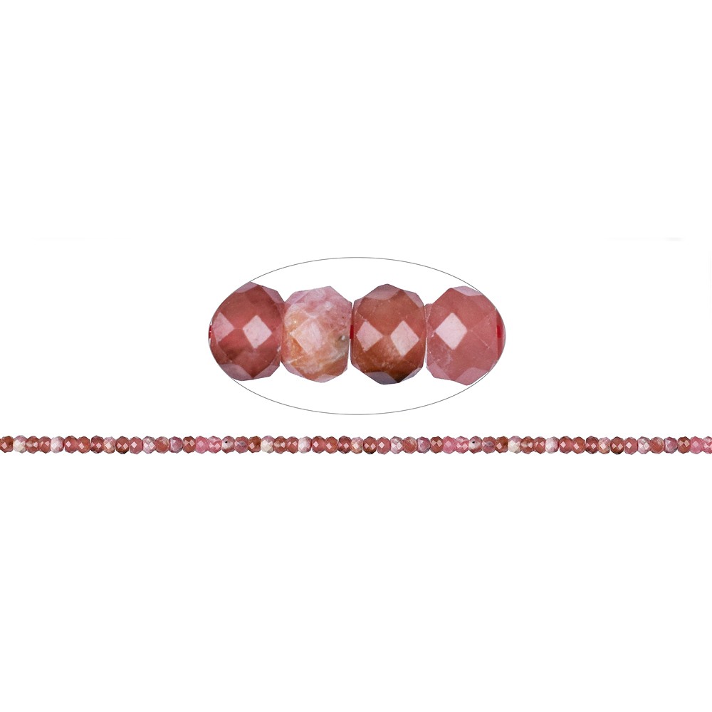Strang Button, Rhodochrosit, facettiert, 02-03 x 04mm | Marco Schreier