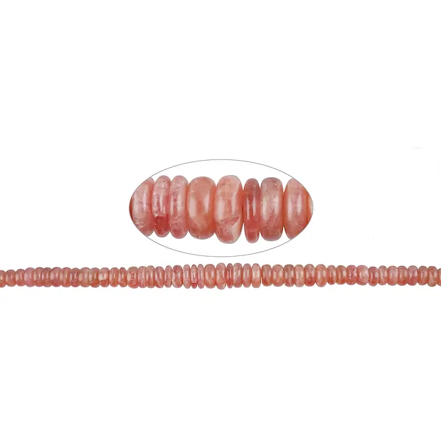 Rang de colliers Boutons, Rhodochrosite (Ortiz), 2,5-4,2 x 5,6-11,6mm, dégradé (47cm) | Marco Schreier