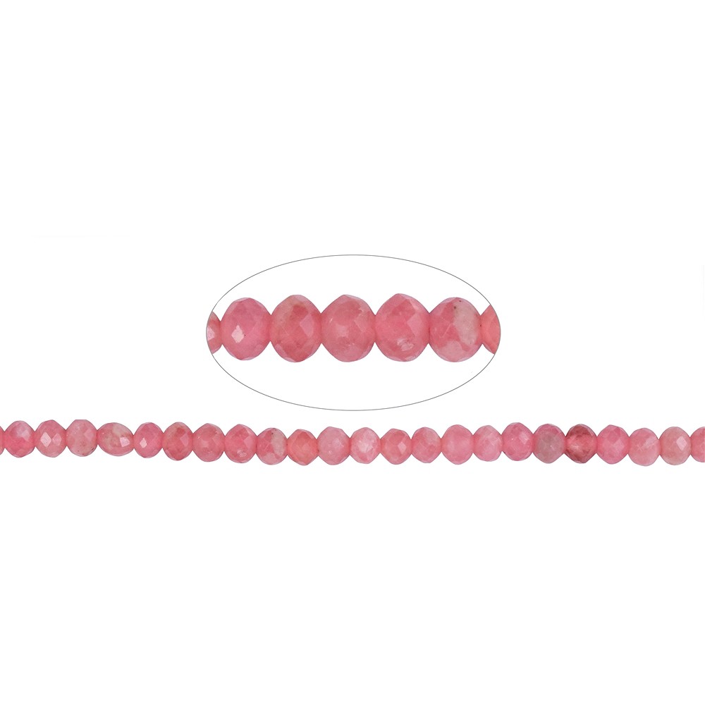 Button strand, Rhodochrosite, faceted, 03.5 x 03mm (39cm) | Marco Schreier