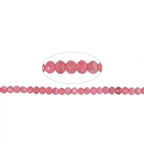 Strang Button, Rhodochrosit, facettiert, 03,5 x 03mm (39cm) | Marco Schreier