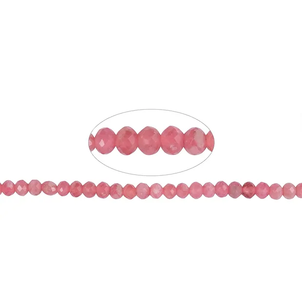 Strang Button, Rhodochrosit, facettiert, 03,5 x 03mm (39cm) | Marco Schreier