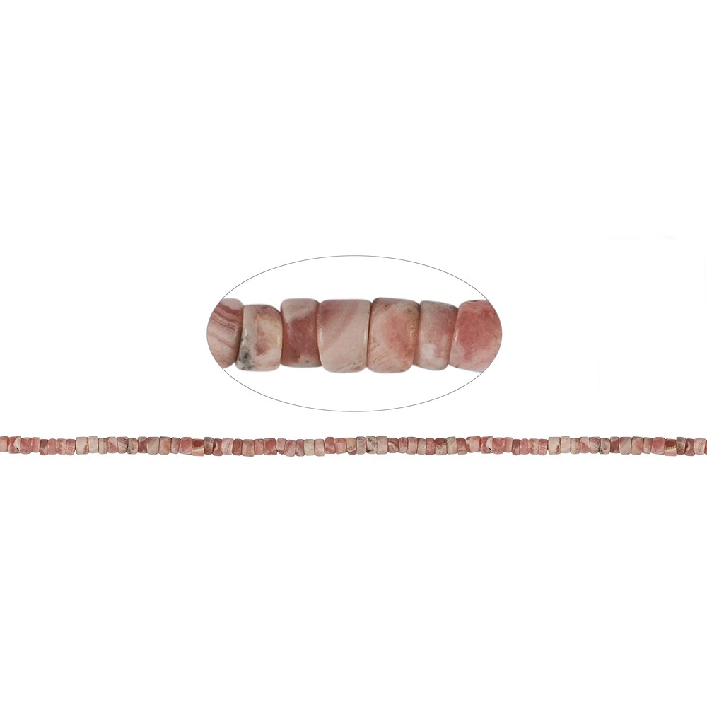 Rang de collier cylindre "Heishi", rhodochrosite, 02-03 x 04mm | Marco Schreier