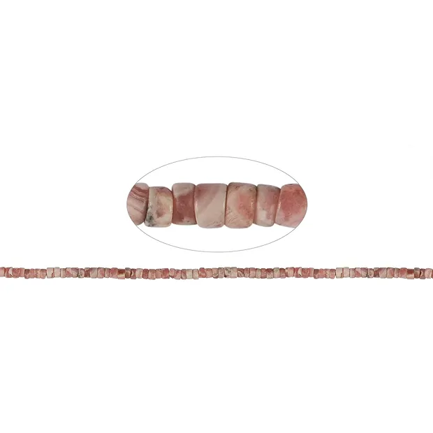 Strand cylinder "Heishi", Rhodochrosite, 02-03 x 04mm | Marco Schreier