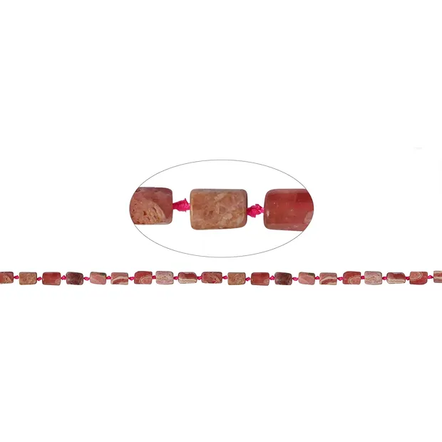 Strang Zylinder, Rhodochrosit, facettiert, 08-10 x 05-06mm (42cm) | Marco Schreier