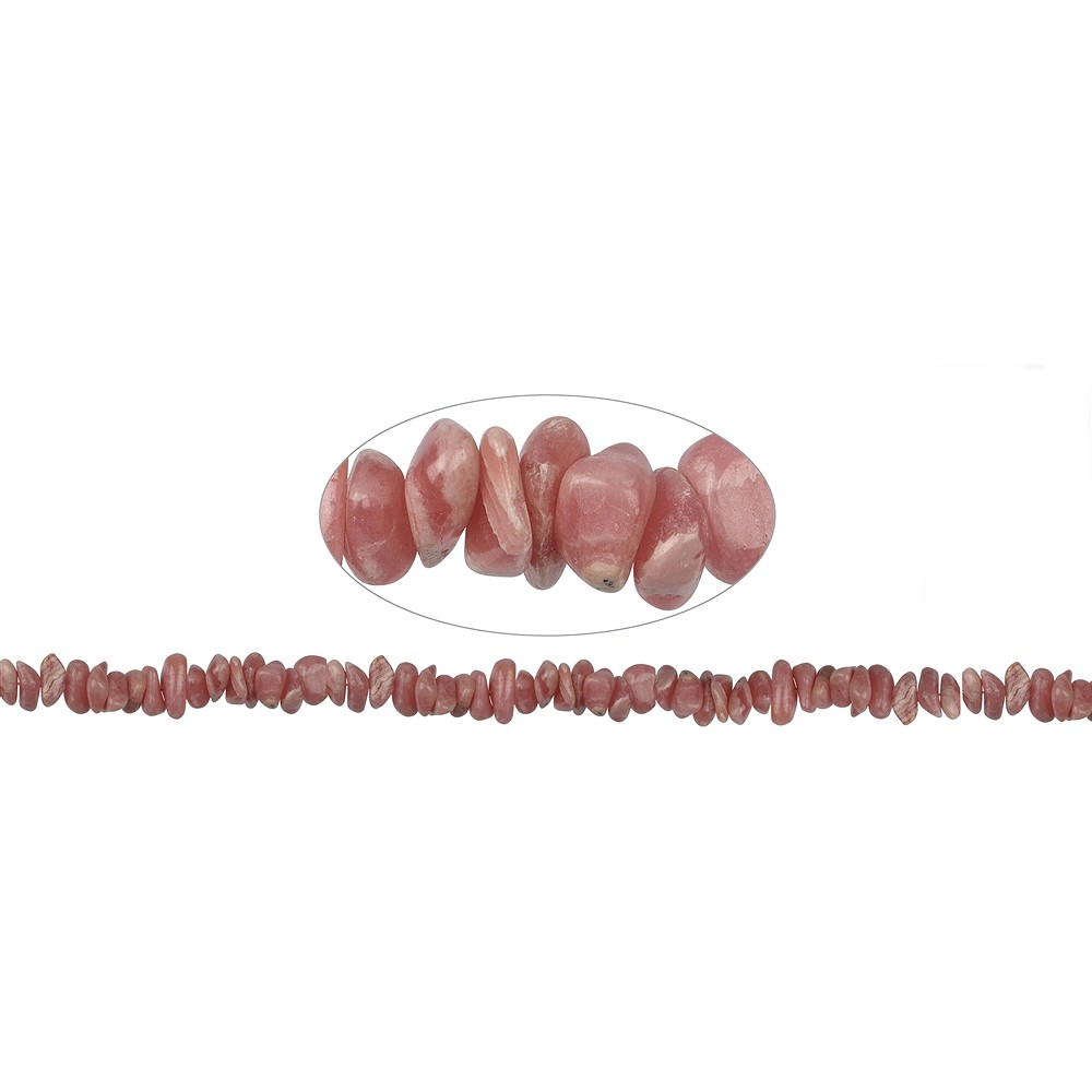 Rang de colliers éclats ronds, rhodochrosite, 04-08 x 08-15mm | Marco Schreier