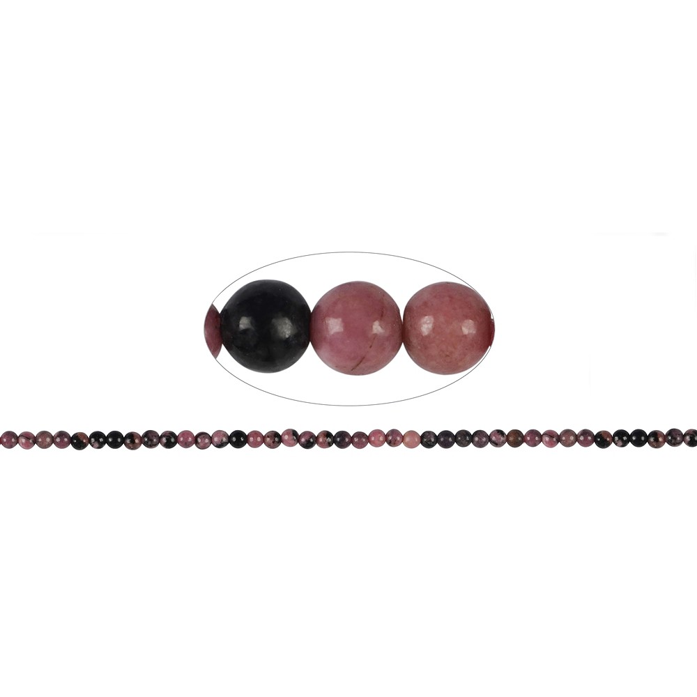 String Beads, Rhodonite, 03mm | minerals trade - gems, healing stones & jewelry