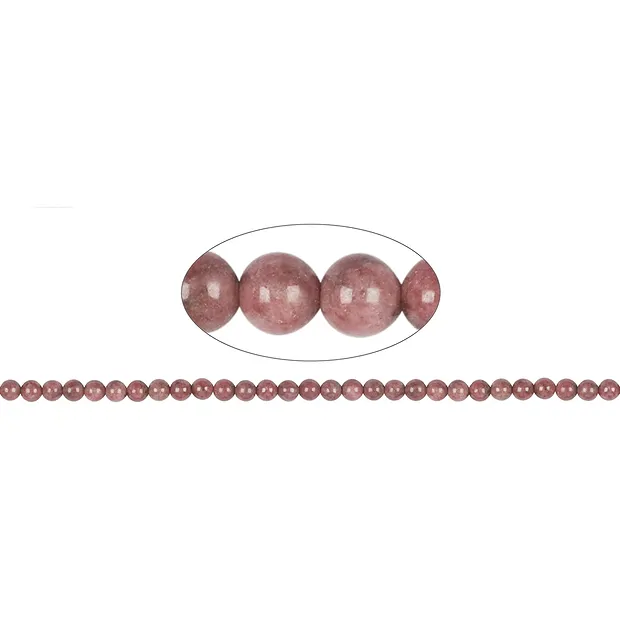 String Beads, Rhodonite, 06mm | minerals trade - gems, healing stones & jewelry
