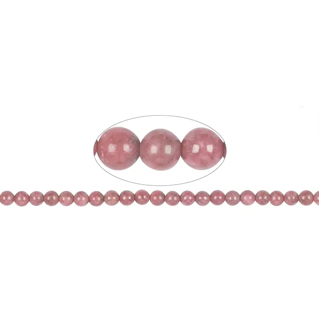Rang de collier boules, Rhodonite A, 06mm | Marco Schreier
