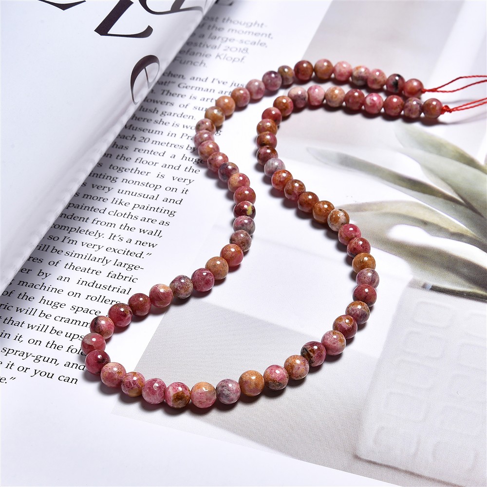 Strang Kugeln, Rhodonit (Bejing), 06mm (39cm) | Edelsteine, Heilsteine & Schmuck