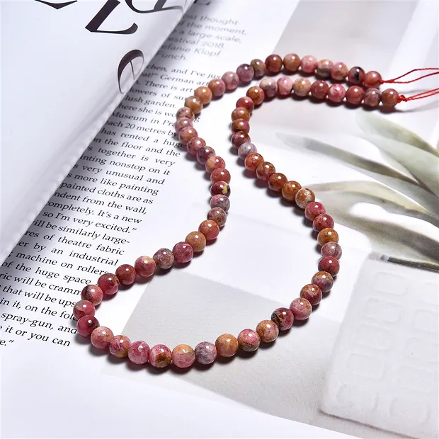 Strang Kugeln, Rhodonit (Bejing), 06mm (39cm) | Edelsteine, Heilsteine & Schmuck