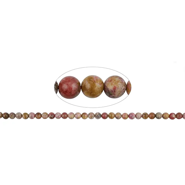 Rang de collier boules, Rhodonite (Bejing), 06mm (39cm) | Marco Schreier
