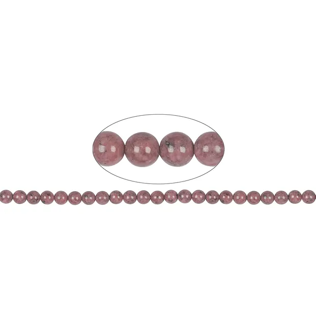 Rang de collier boules, Rhodonite A, 08mm | Marco Schreier