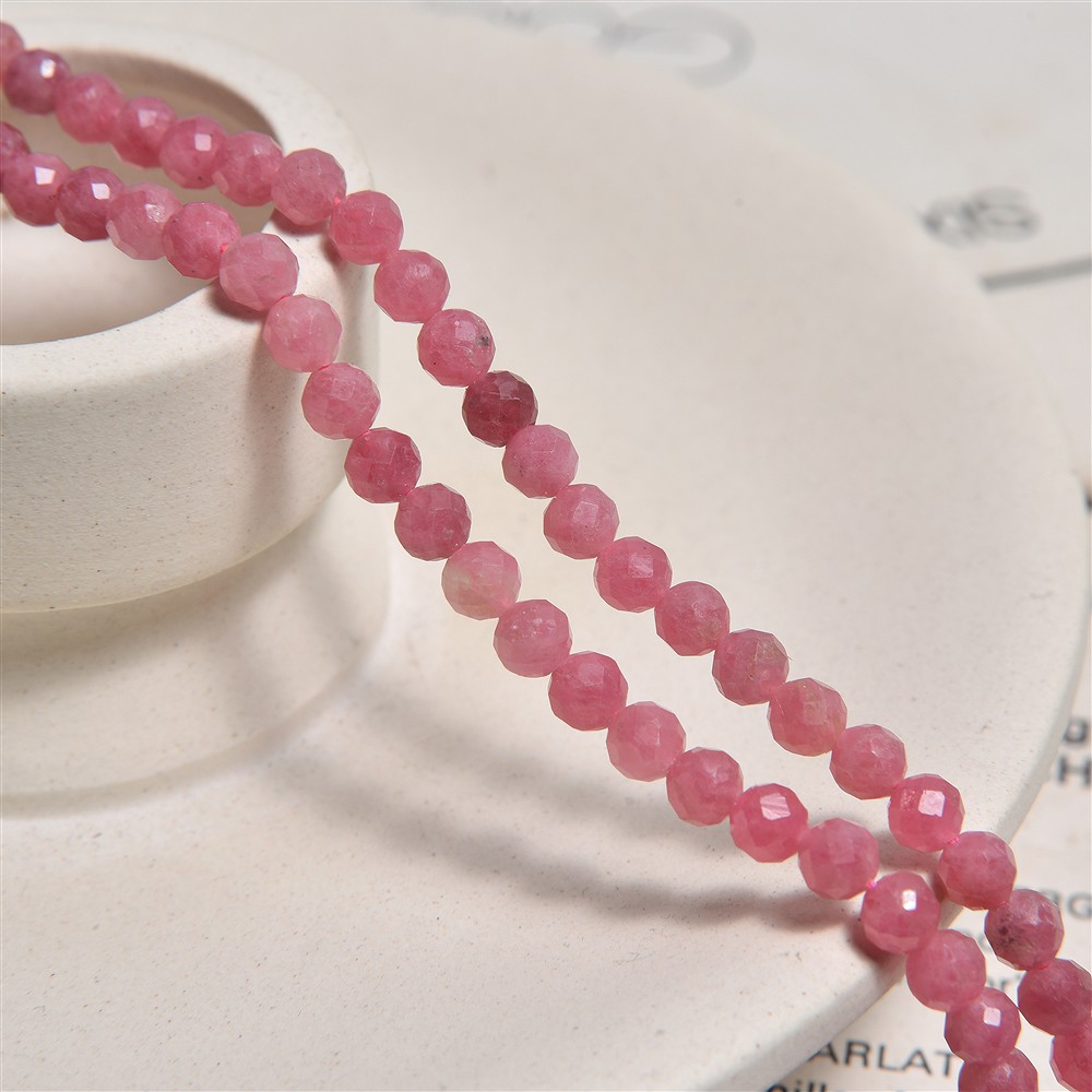 Strang Kugeln, Rhodonit AA, 04mm, facettiert | Edelsteine, Heilsteine & Schmuck