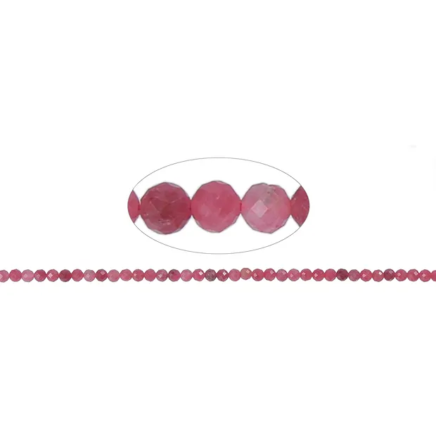 String Beads, Rhodonite AA, 04mm, faceted | wholesaler gems & healing stones