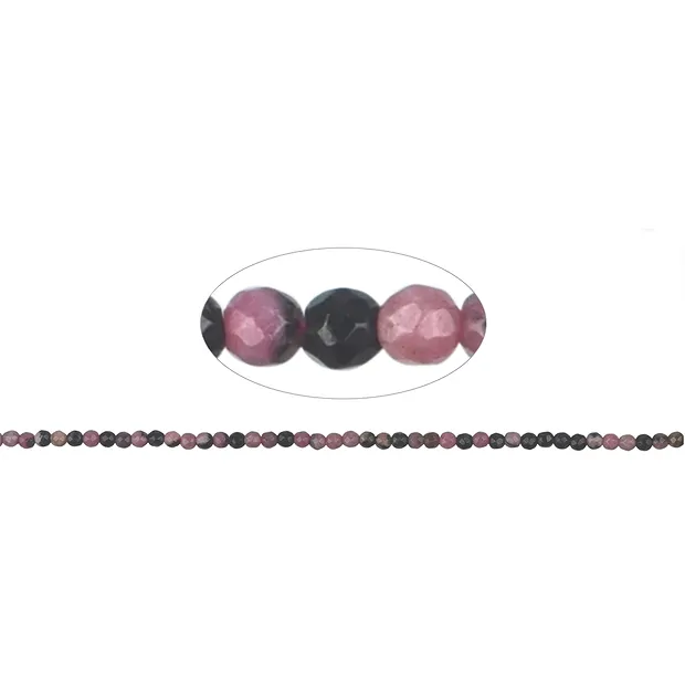 Rang de colliers boules, Rhodonite, à facettes, 02mm (39cm) | Marco Schreier