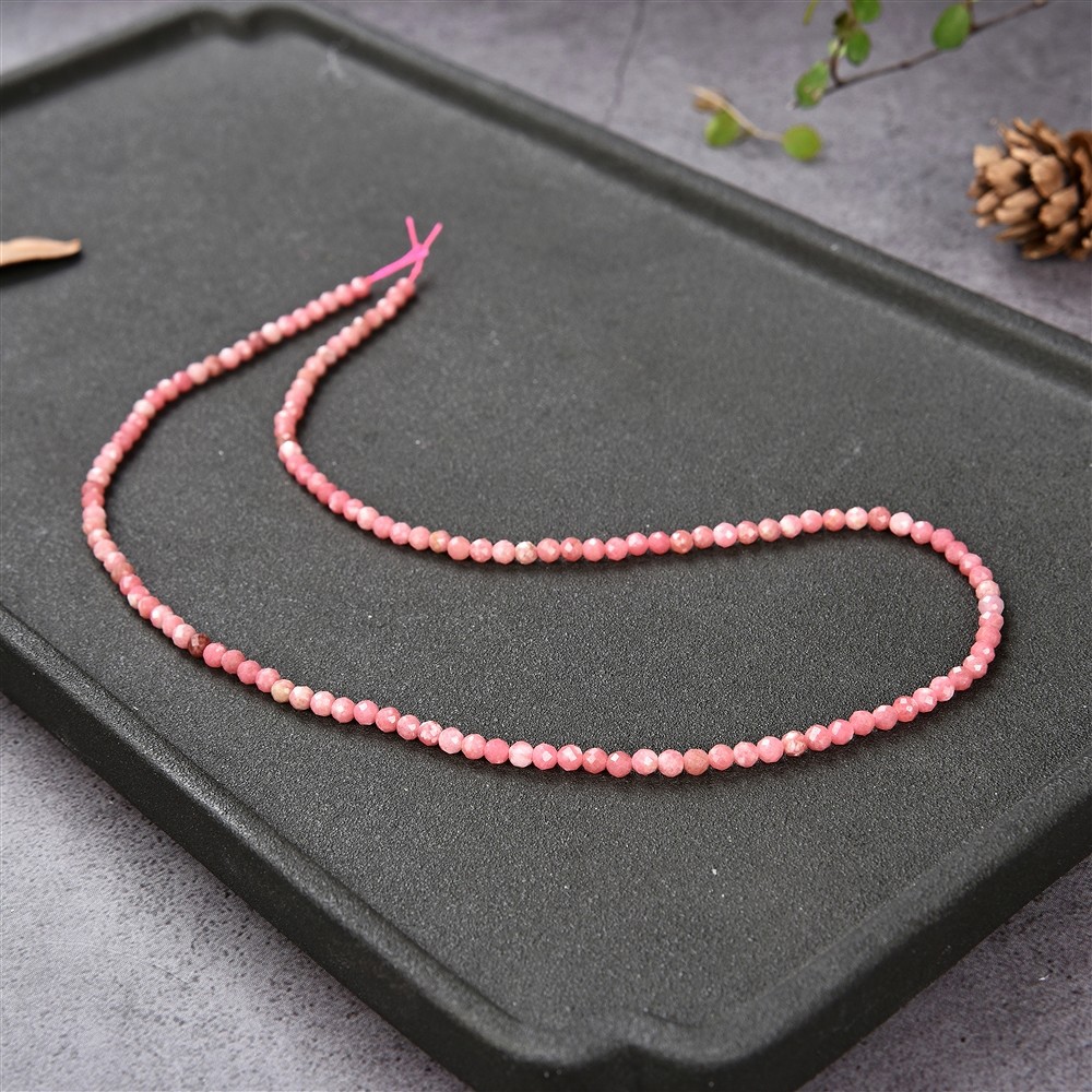 Strang Kugeln, Rhodonit, facettiert, 03mm (39cm) | Marco Schreier