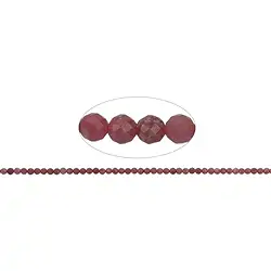 141310111222 Rang de colliers boules, Rhodonite, à facettes, 03mm (39cm) | Marco Schreier