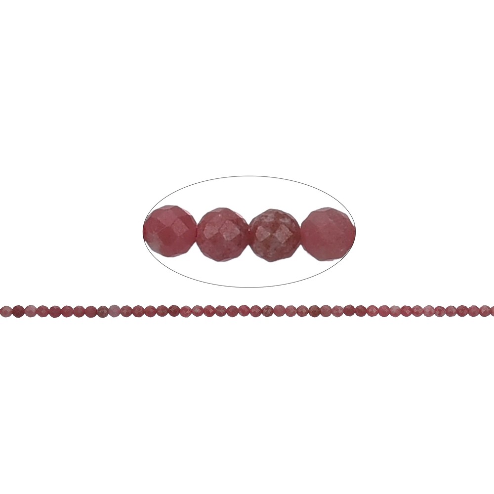 Strang Kugeln, Rhodonit, facettiert, 03mm (39cm) | Marco Schreier