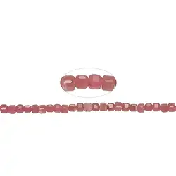 141310210321 Strand cube, Rhodonite, faceted, 02.5mm | wholesaler gems & healing stones