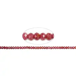 141310313922 Button strand, Rhodonite AA, 03 x 04mm, faceted | gems, healing stones & jewelry