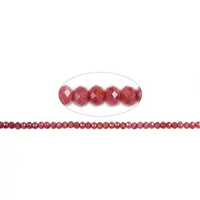 Strang Button, Rhodonit AA, 03 x 04mm, facettiert | Marco Schreier