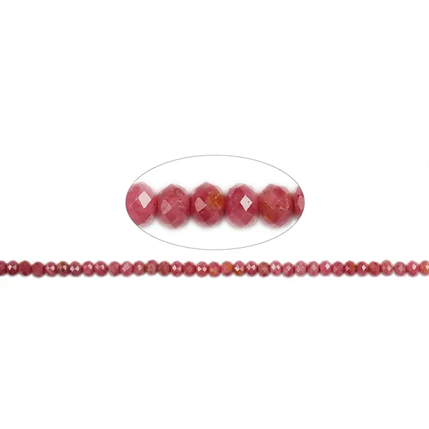 Rang de collier Bouton, Rhodonite AA, 03 x 04mm, facetté | Marco Schreier