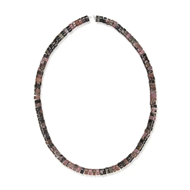 Cylinder strand "Heishi", Rhodonite, 03 x 06mm (39 cm) | Marco Schreier