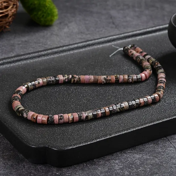 Rang de collier "Heishi", Rhodonite, 03 x 06mm (39 cm) | Marco Schreier