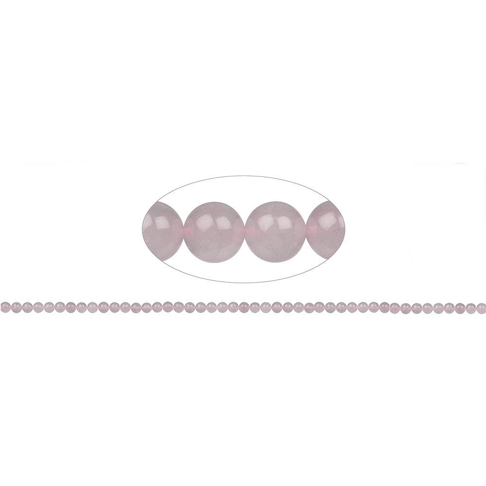 Cuentas de piedras preciosas, Cuarzo rosa, 02mm | Marco Schreier