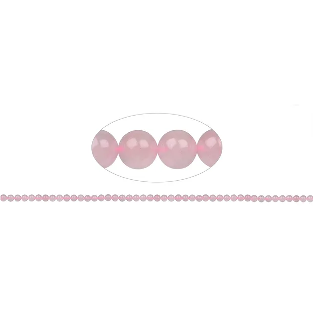 Cuentas de piedras preciosas, Cuarzo rosa, 02mm | Marco Schreier