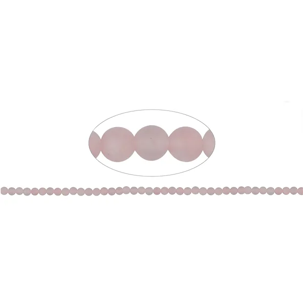 Strang Kugeln, Rosenquarz, matt, 04mm | Edelsteine, Heilsteine & Schmuck-Handel