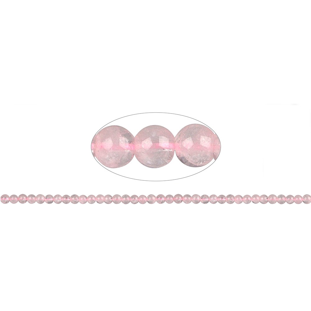 Strang Kugeln, Rosenquarz A&#x2B; (semi-transparent), 04mm | Marco Schreier