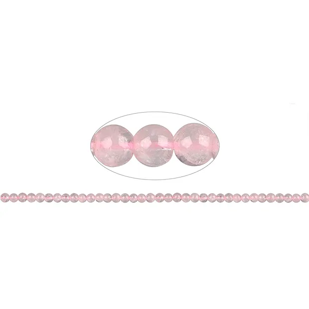 Strang Kugeln, Rosenquarz (semi-transparent), 04mm | Marco Schreier