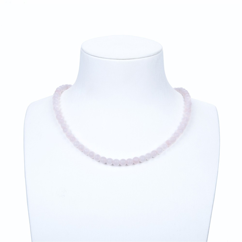 Rang de collier boules, Quartz rose, mat, 06mm (39 cm) | Marco Schreier