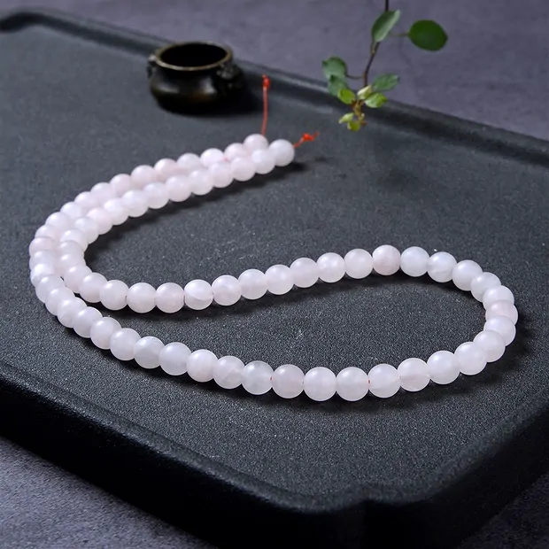 String Beads, Rose Quartz, matt, 06mm (39 cm) | wholesaler gems & healing stones