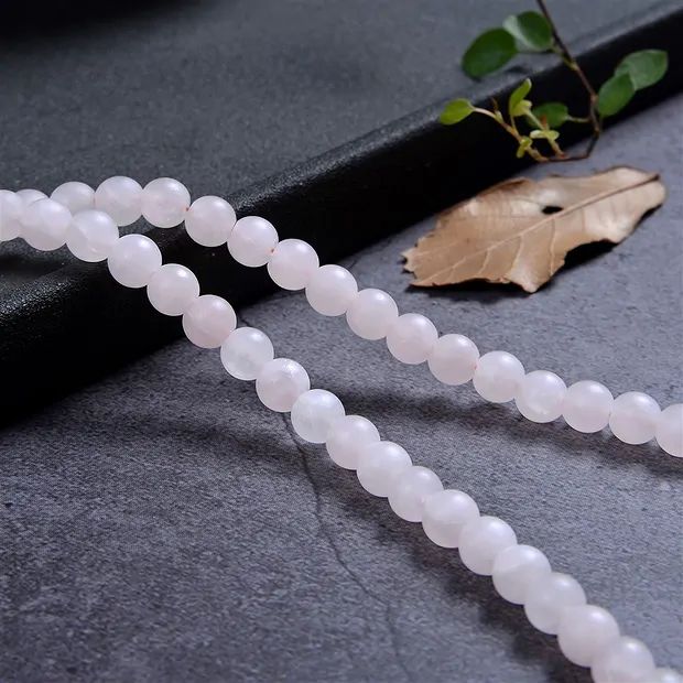 String Beads, Rose Quartz, matt, 06mm (39 cm) | wholesaler gems & healing stones