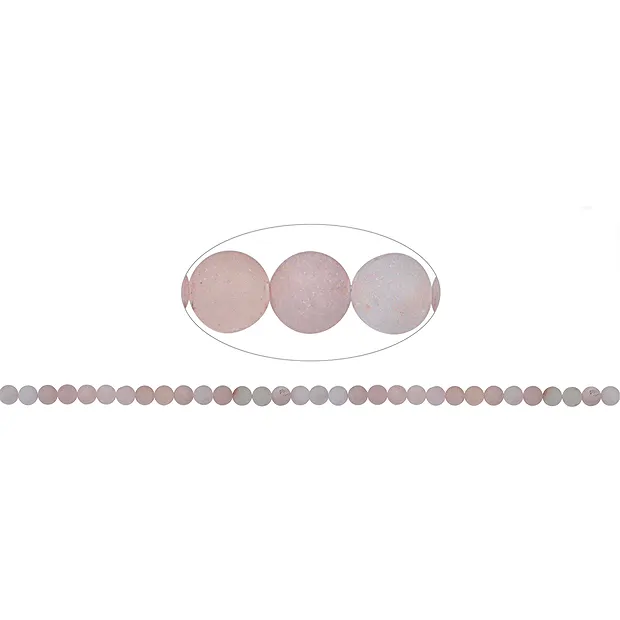 String Beads, Rose Quartz, matt, 06mm (39 cm) | wholesaler gems & healing stones