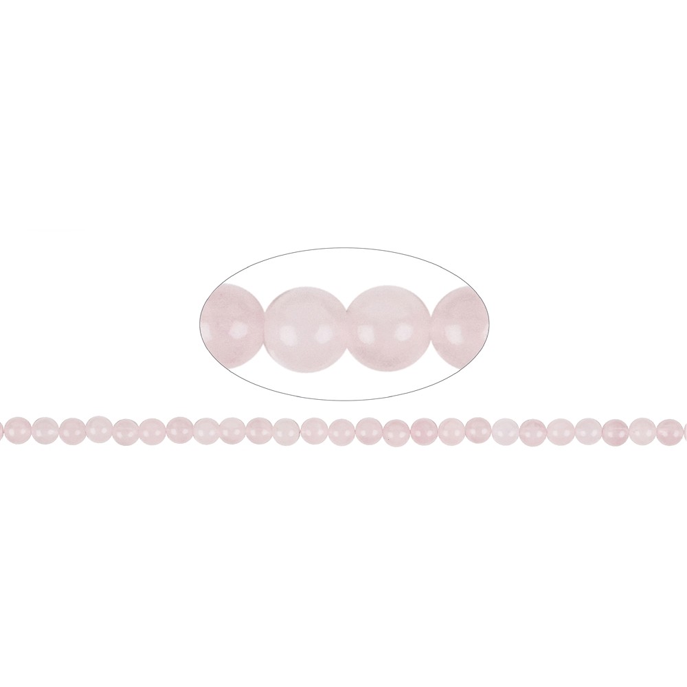 Filo di perline, Quarzo rosa, 06 mm (circa) | grossista gemme e pietre curative