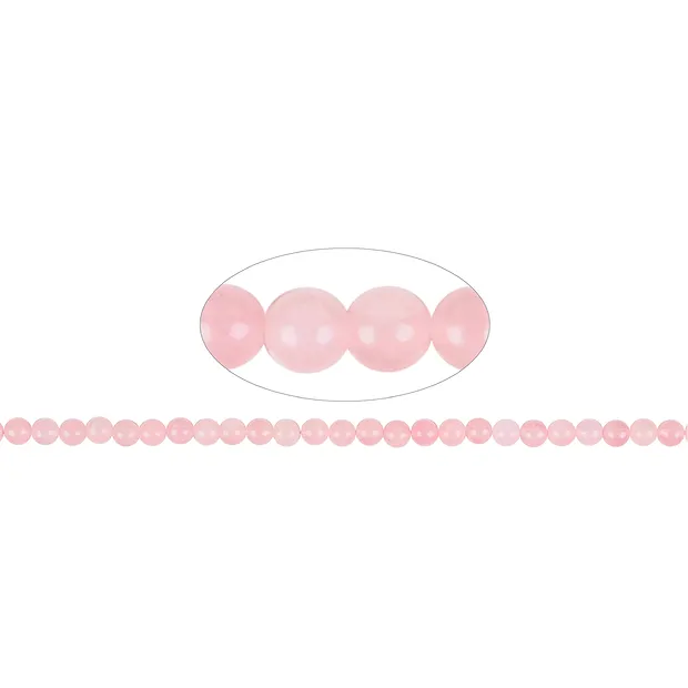 Rang de collier boules, Quartz rose, 06mm | Marco Schreier