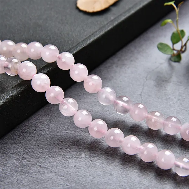 Rang de collier boules, Quartz rose (semi-transparent), 06mm | Marco Schreier
