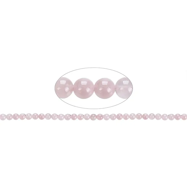 Filo di perline, Quarzo rosa A+ (semitrasparente), 06 mm (circa) | Marco Schreier