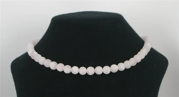 String Beads, Rose Quartz, matt, 08mm (39cm) | wholesaler gems & healing stones