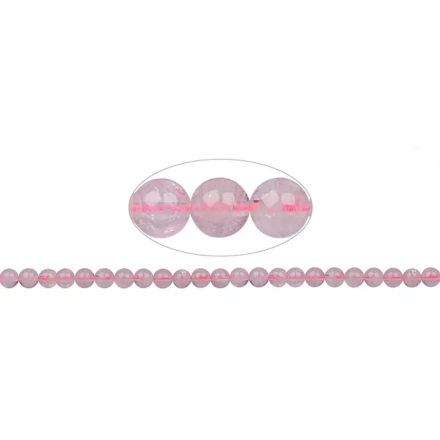 Cuentas de piedras preciosas, Cuarzo rosa, 08mm | Marco Schreier